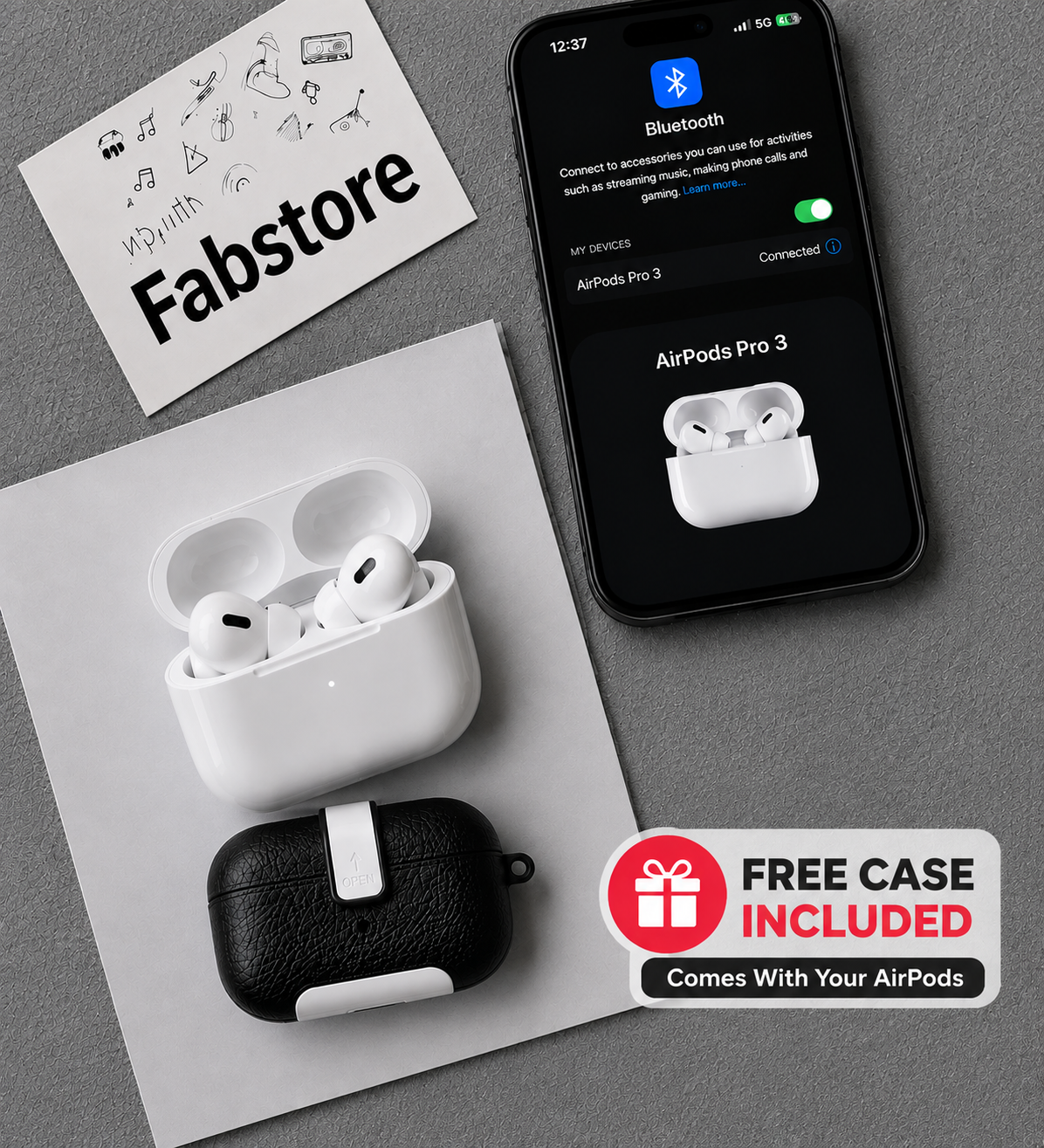 AirPods Pro 3 ( ANC+GPS)                              Free Leather Case Included.