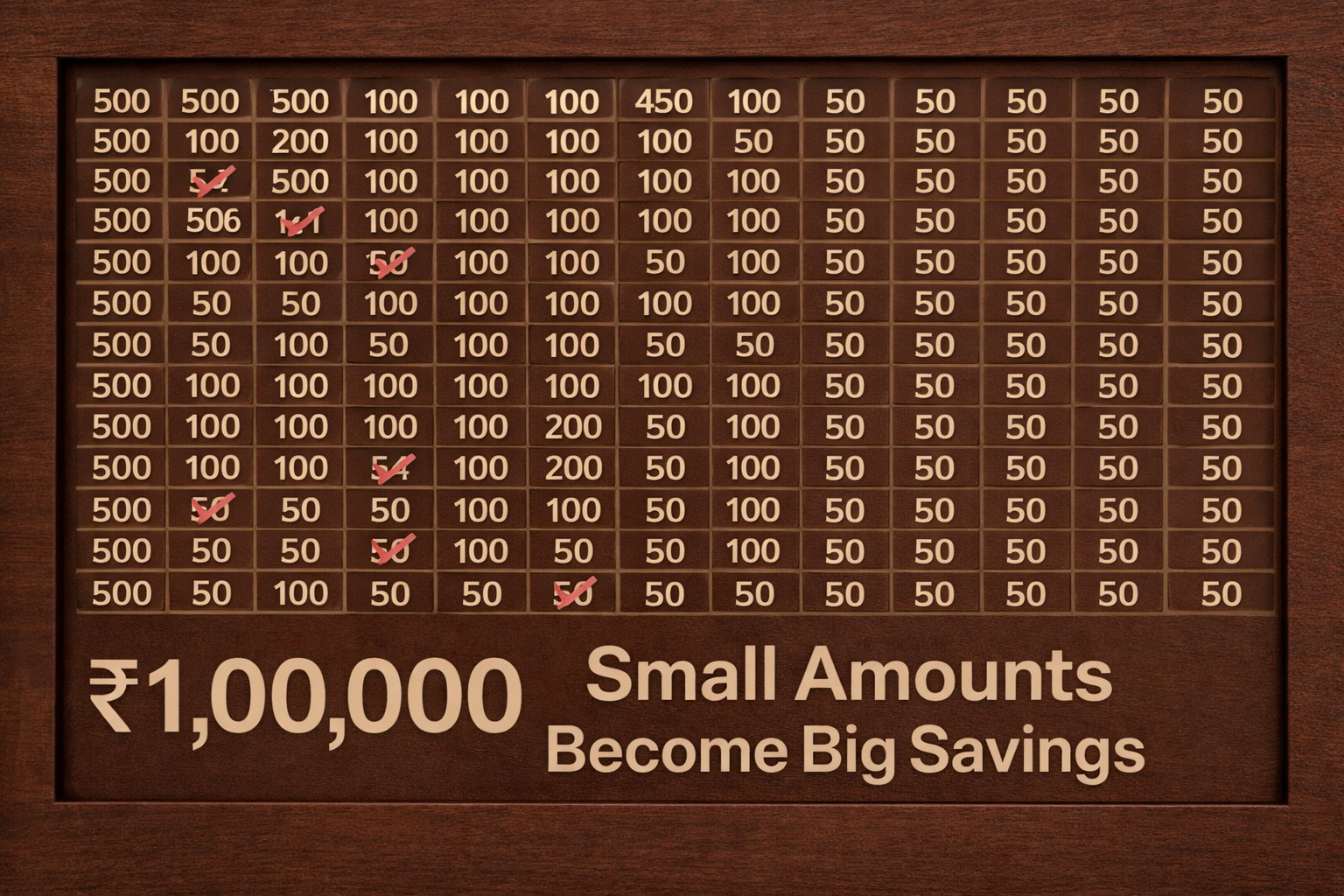 Wooden Money Saving Challenge Box